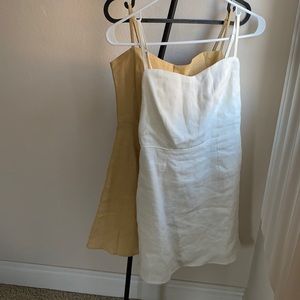 White linum mini dress